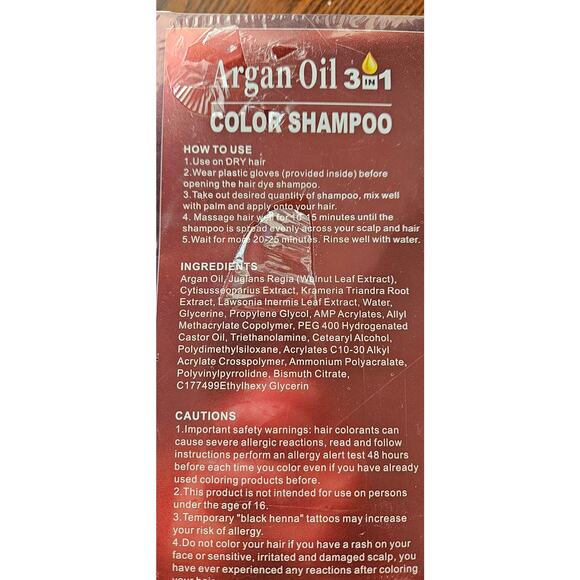 Black Hair Dye Shampoo for Gray Hair, 3 in 1 Argan Oil Hair Color Shampoo Women - Picture 3 of 6
